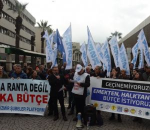 KESK İzmir'den bütçe protestosu: "Saray, savaş ve rant bütçesini kabul etmeyeceğiz"